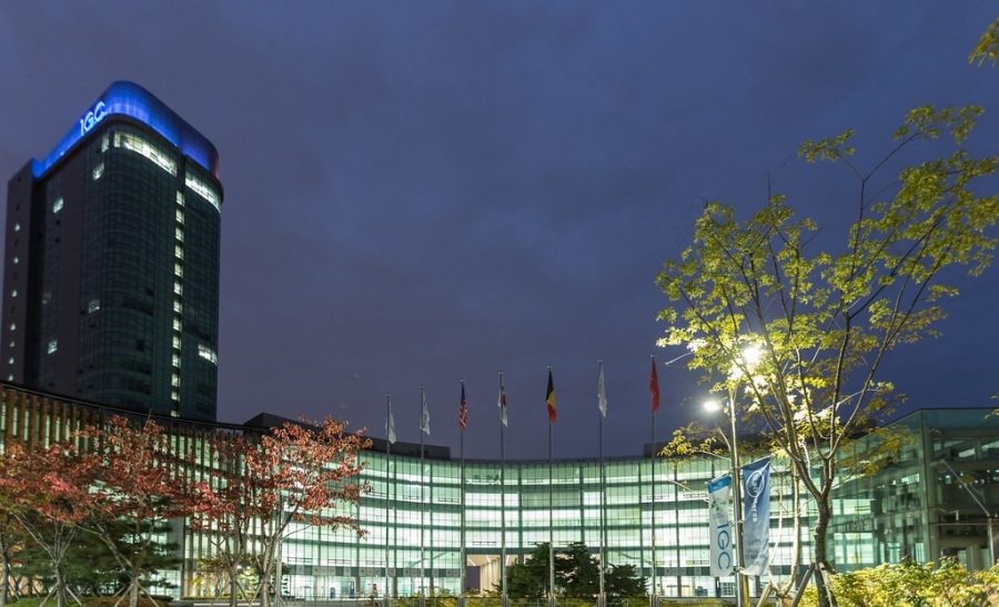 Incheon Global Campus Multi Complex Building at night. (Photo Credit: Google Images)