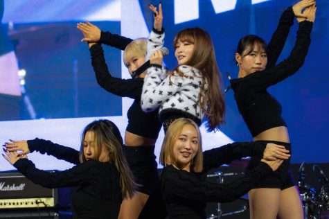Chungha and her backup dancers dazzled the students and attendees at the IGC 2022 Music Festival with performances of songs both old and new. Photo by Jessica Slovon and Christa Bandoni.